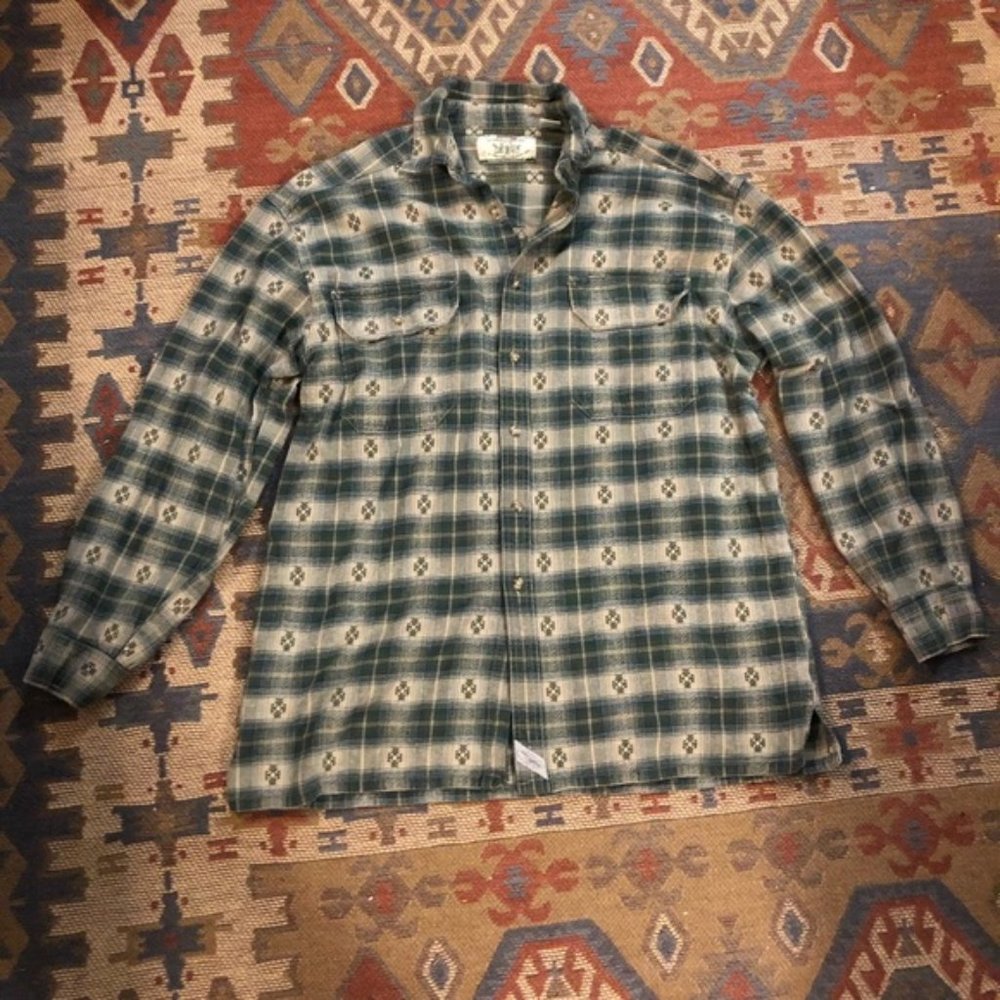 🔴Men's Levi's Green checked flannel shirt large
